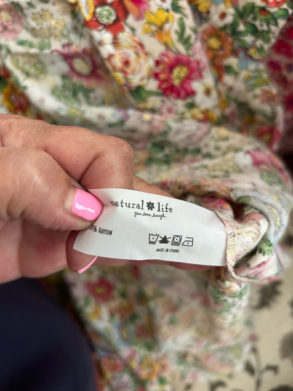 NATURAL LIFE Floral Midi Dress in Pink, Yellow & Green - Picture 10 of 10